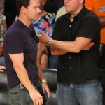 Actors Mark Wahlberg and Matt Damon: Celtics's
