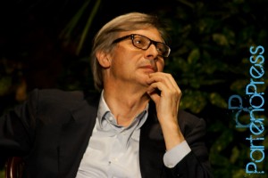 Incontro tra Achille Bonito Oliva e Vittorio Sgarbi al Ravello F