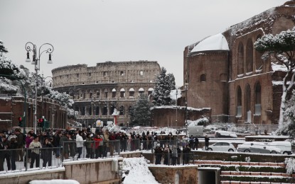 Roma sotto la neve: reportage fotografico