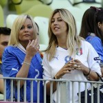 Cristina Maggio in tribuna durante una partita degli Europei