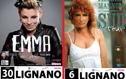 Fiorella Mannoia ed Emma in Concerto Free alla Beach Arena di Lignano Sabbiadoro