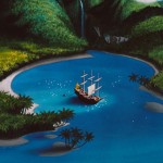Neverland and Captain Hook's ship the 'Jolly Roger'