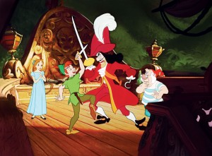 Peter Pan battles Captain Hook