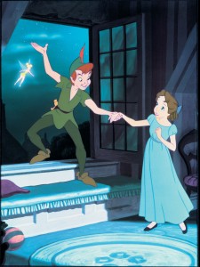 Peter Pan invites Wendy to come to Neverland