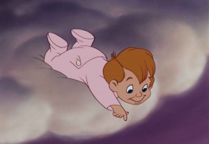 Michael, lying on a cloud spots Captain Hook's ship