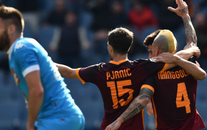 Roma-Napoli all’ultimo respiro: La Roma vince 1-0