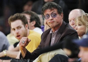 Actor Sylvester Stallone Lakers's fan