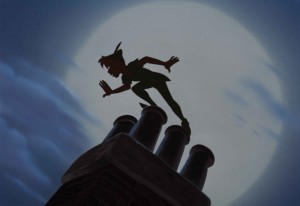 Peter Pan in the moonlight