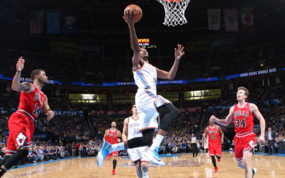 Il matador Durant mata i Bulls. Alla Chesapeake Energy Arena finisce 107-95. Ottava vittoria consecutiva per Okc.