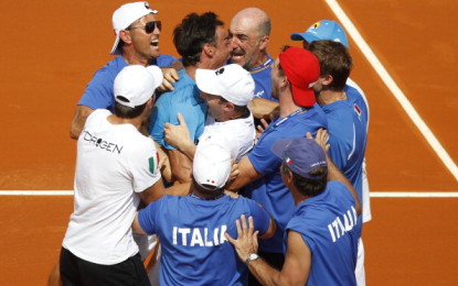 Coppa Davis: Fognini batte Berlocq, l’Italia elimina l’Argentina 3-1. Gli azzurri non vincevano in trasferta dal 1998.