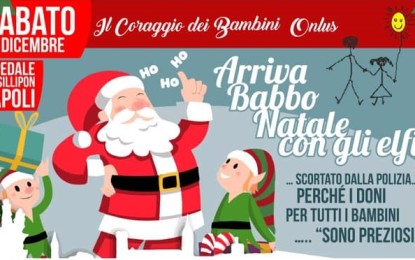 Tony Figo, Mr Hyde, Maria Bolignano ed ovviamente Babbo Natale e gli Elfi all’Ospedale pediatrico Santobono di Napoli.